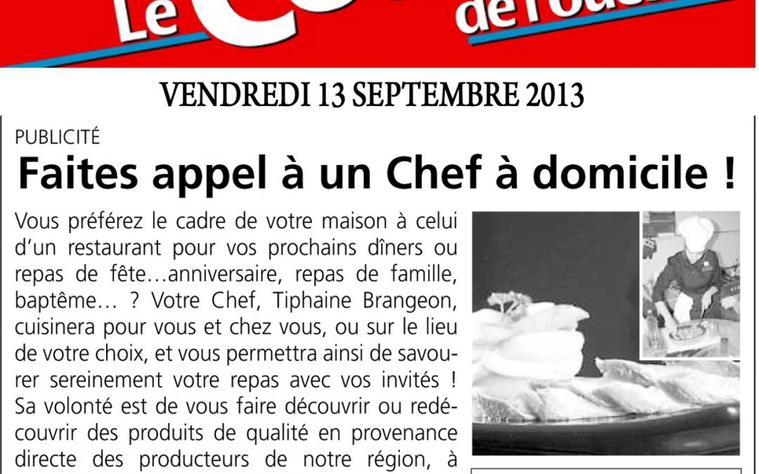 Faites appel à un Chef à domicile ! – Le Courrier de l’Ouest